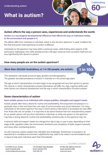 'What is autism' flyer thumbnail