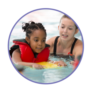 person in an aquatic therapy session with an Autism SA therapist